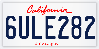 CA license plate 6ULE282