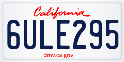 CA license plate 6ULE295