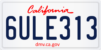 CA license plate 6ULE313