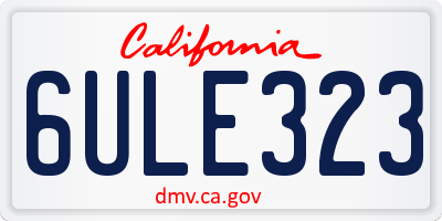 CA license plate 6ULE323