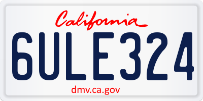 CA license plate 6ULE324
