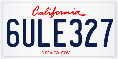 CA license plate 6ULE327