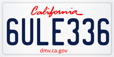 CA license plate 6ULE336