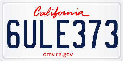 CA license plate 6ULE373
