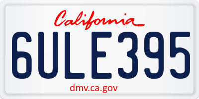 CA license plate 6ULE395