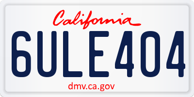 CA license plate 6ULE404