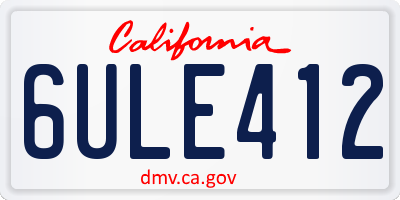 CA license plate 6ULE412