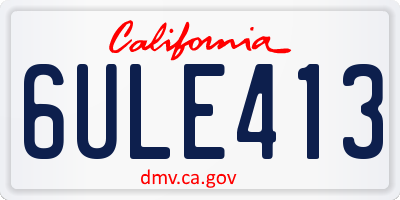 CA license plate 6ULE413