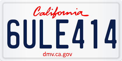 CA license plate 6ULE414
