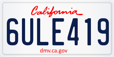 CA license plate 6ULE419