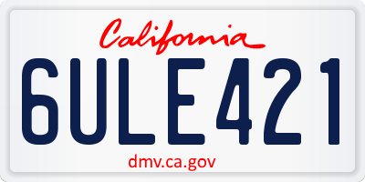 CA license plate 6ULE421