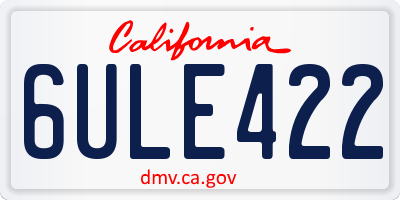 CA license plate 6ULE422