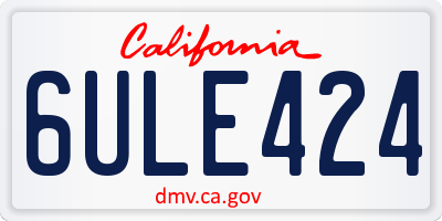 CA license plate 6ULE424
