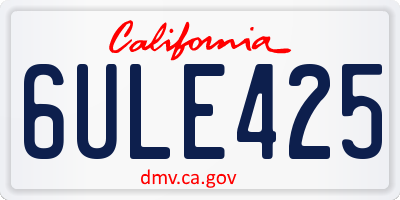 CA license plate 6ULE425
