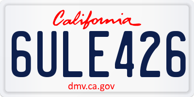 CA license plate 6ULE426