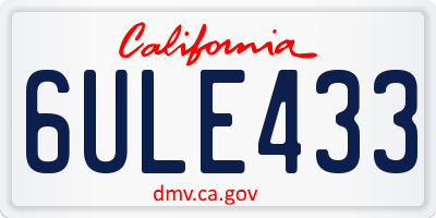 CA license plate 6ULE433
