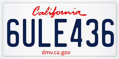 CA license plate 6ULE436