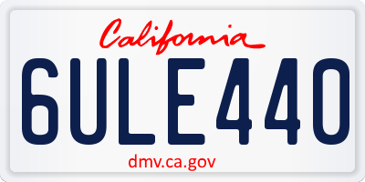 CA license plate 6ULE440