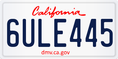 CA license plate 6ULE445