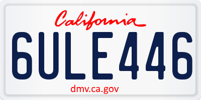 CA license plate 6ULE446