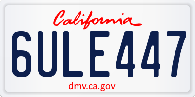 CA license plate 6ULE447
