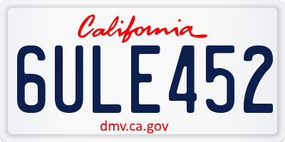 CA license plate 6ULE452