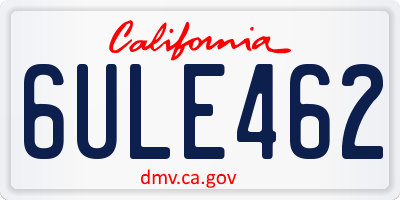 CA license plate 6ULE462