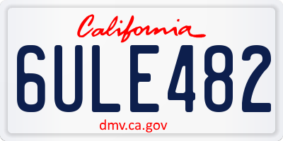 CA license plate 6ULE482