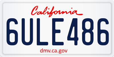 CA license plate 6ULE486