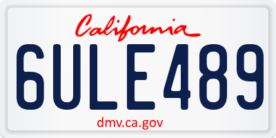 CA license plate 6ULE489