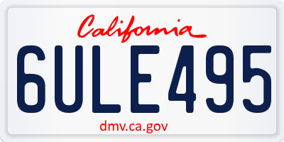 CA license plate 6ULE495