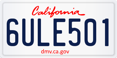 CA license plate 6ULE501