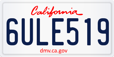 CA license plate 6ULE519