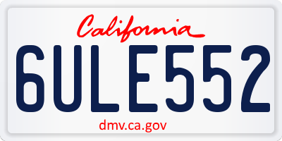 CA license plate 6ULE552