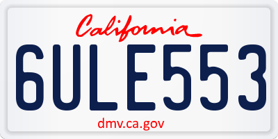 CA license plate 6ULE553