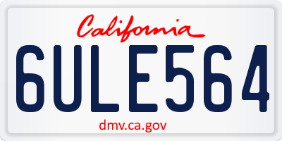 CA license plate 6ULE564
