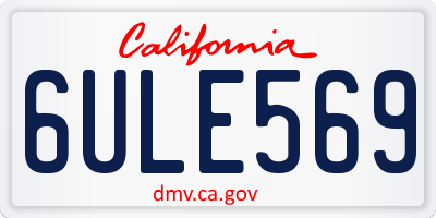 CA license plate 6ULE569
