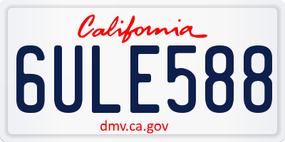 CA license plate 6ULE588