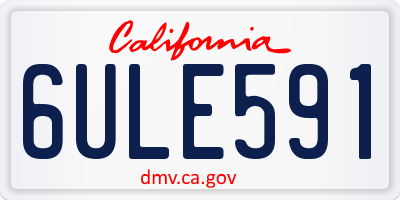 CA license plate 6ULE591