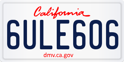 CA license plate 6ULE606