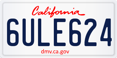 CA license plate 6ULE624
