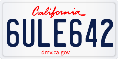 CA license plate 6ULE642