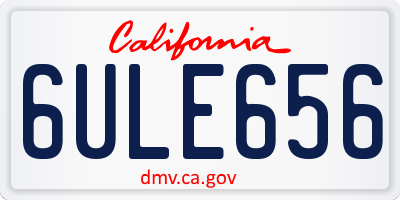 CA license plate 6ULE656