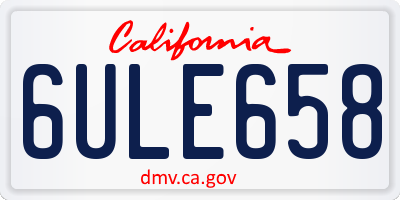 CA license plate 6ULE658