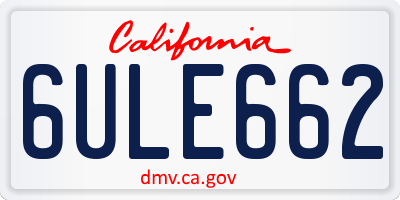 CA license plate 6ULE662