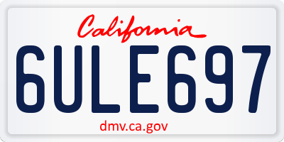 CA license plate 6ULE697