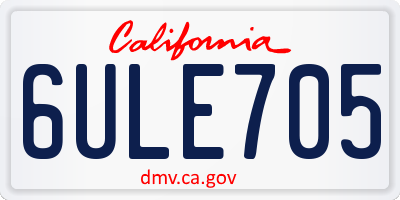 CA license plate 6ULE705