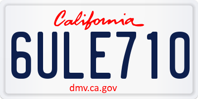 CA license plate 6ULE710