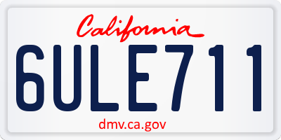 CA license plate 6ULE711