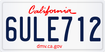 CA license plate 6ULE712